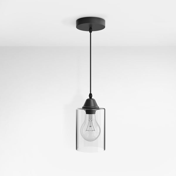 EMKE Pendelleuchte Kyle 12x12 cm, Modern Pendellampe für E27, 1-flammige Hängeleuchte Glas im Kronleuchter Design, 125 cm Kabel, IP20, für Esstisch, Wohnzimmer
