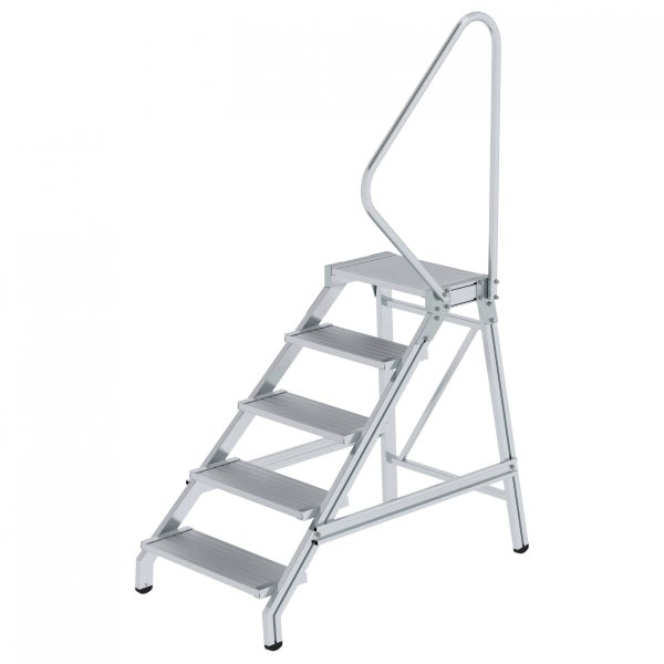 Aluminiumtreppe mit fünf Stufen und Handlauf