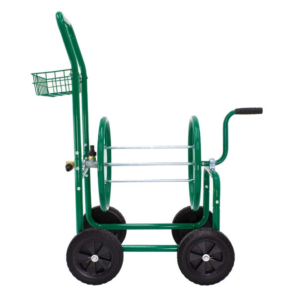 Gartenschlauchwagen mit Rädern und Korb