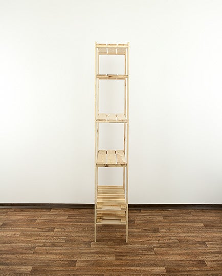 PROREGAL Holzregal Woodland HxBxT 166 x 80 x 30 cm Fachlast 120 kg 4 Fachboden & 2 Flaschenebenen Kiefernholz Natur