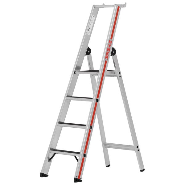 Aluminium Stufenleiter mit vier Stufen und Hymer Logo