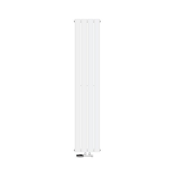 ML-Design Paneelheizkörper Einlagig 1600 x 300 mm Weiß Mittelanschluss mit Wandanschlussgarnitur Eckform Multiblock & Thermostat, Design Badheizkörper Vertikal Designheizkörper Flachheizkörper Heizung