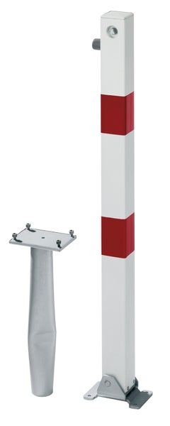 Absperrpfosten mit Bodenanker und Klappmechanismus aus Metall