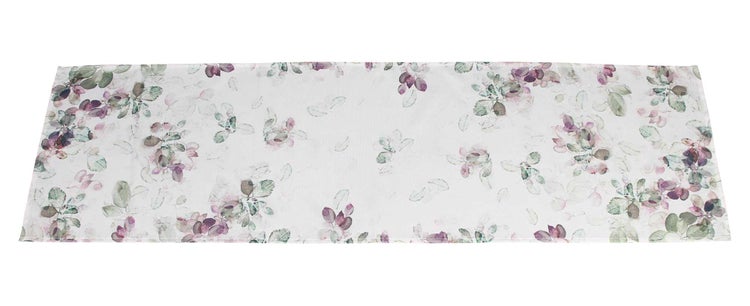 FRANK FLECHTWAREN | Tischläufer Purple Leaves, POLYESTER, 40 x 140 cm