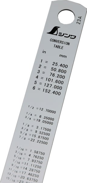 Shinwa Lineal mit Stopper, aus Edelstahl, 15 cm