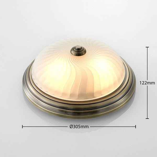 Lindby Deckenlampe Pakka (Retro, Vintage Antik) in Bronze (2 flammig E27) - Deckenleuchte Lampe Wohnzimmerleuchte