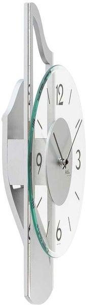 AMS 9678  moderne Wanduhr mit Aluminium-Auflage