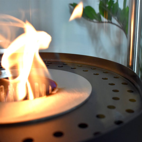 GLOW FIRE Ethanol Kamin 'Visby' | Ethanolofen in schwarz mit 6 Std. Brenndauer und 2 KW Heizleistung | HxD: 100 x 32,5 cm