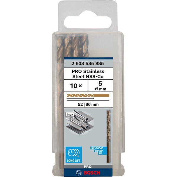 Metallbohrer mit einem Durchmesser von 5.00 mm und einer Länge von 86 mm.