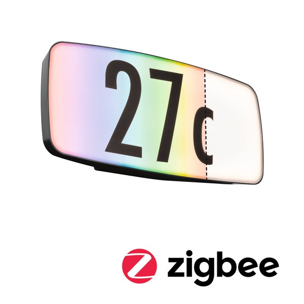 LED Hausnummernleuchte Smart Home Zigbee 3.0 Sheera Dämmerungssensor IP44 276x73mm RGBW+ 6,5W 430lm 230V Anthrazit Kunststoff