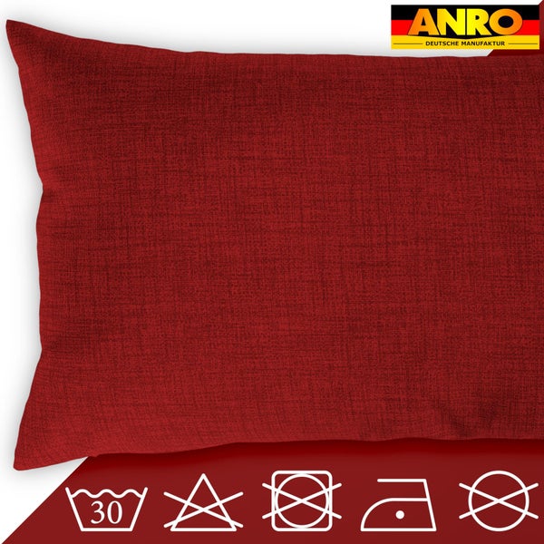 Kissenhülle Rot 30x50cm ohne Füllung Leinenoptik
