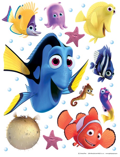 Disney Wandtattoo Findet Dorie Weiß und Blau - 85 x 65 cm - 600101