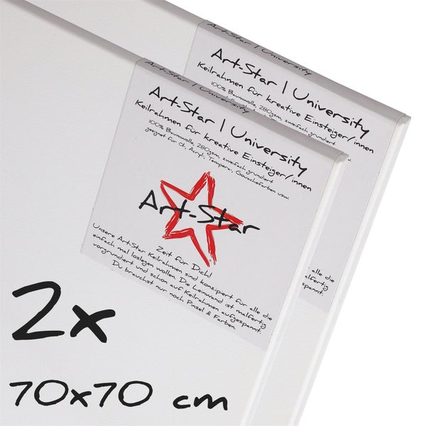 Leinwand  University 2er Set 70x70 cm (LxB) vorgrundiert, malfertig bespannt weiß