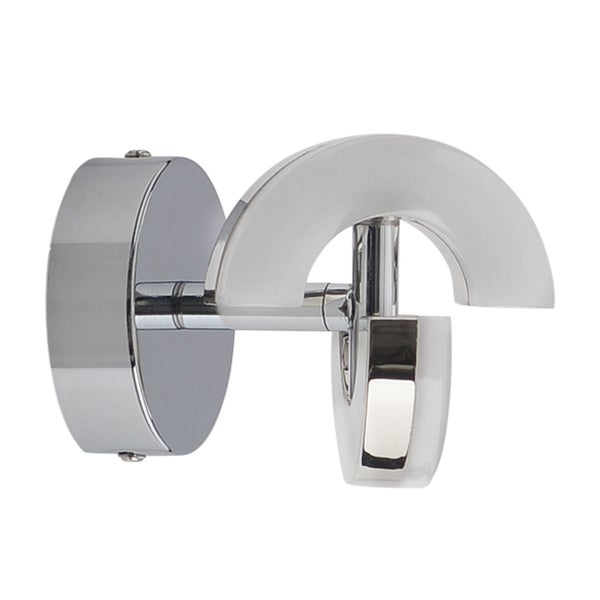 Wandleuchte aus Chrom mit Lampenschirm