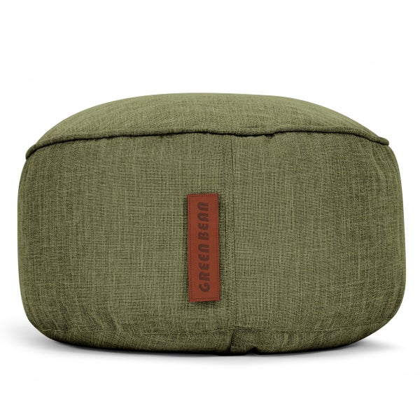 Green Bean© Sitzsack-Hocker 45x25cm mit EPS-Perlen Füllung - Fußhocker Fußkissen Sitz-Pouf für Sitzsäcke - Bodenkissen für Kinder und Erwachsene - Fußablage Sitzkissen Sitzhocker Grün