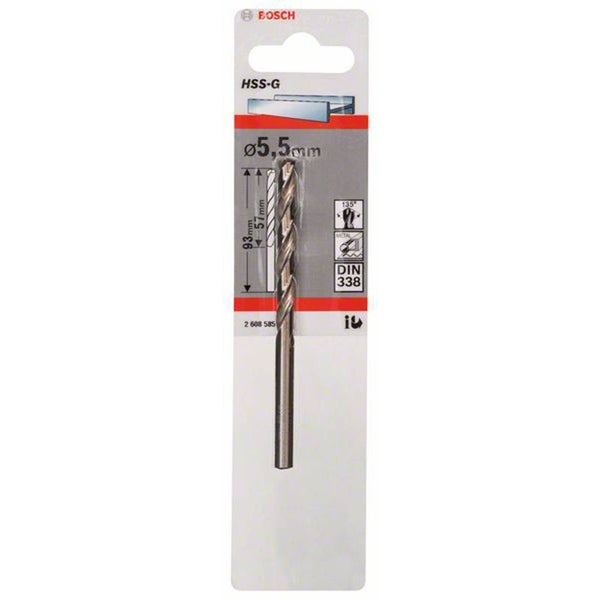 Bosch 1x Metallbohrer HSS-G DIN 338 5,5 x 57 x 93 mm - 2608585925