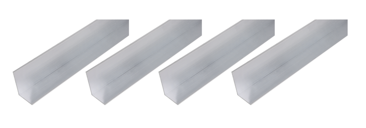 Vier Stück Aluminium Winkelprofile für den Innen und Außenbereich