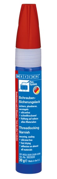 WEICON Schraubensicherungslack | Plombierlack | 30 g | rot (RAL 3000)