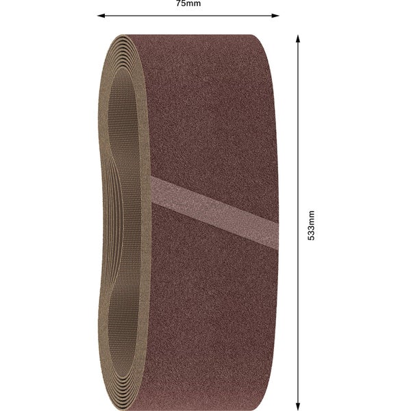 Schleifband mit den Maßen 75 mm x 533 mm