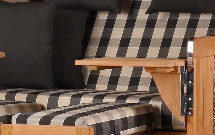 Strandkorb Rantum Grande Teak PE grey Dessin 505