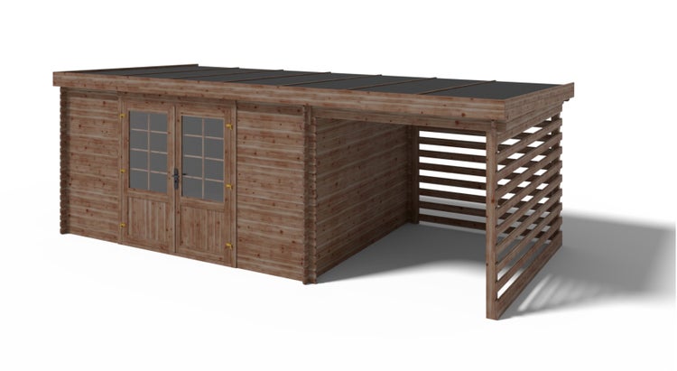 Gartenhaus, Gerätehaus 18m2 - 5,96x2,95m - 24mm - Imprägniert