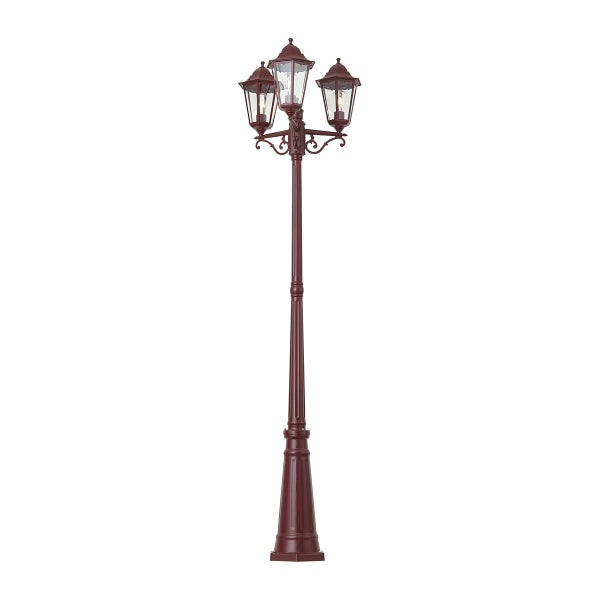 Dreiblumige Außenstandleuchte im klassischen Laternen Design für den Garten