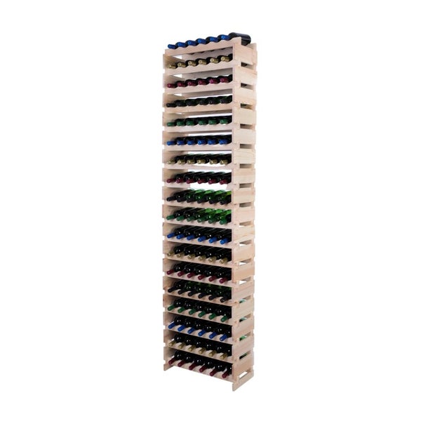 Weinregal VINOTECA FLEX PRO HxBxT 247x65x28cm 108 Flaschen auf 18 Ebenen Massives Kiefernholz Natur unbehandelt