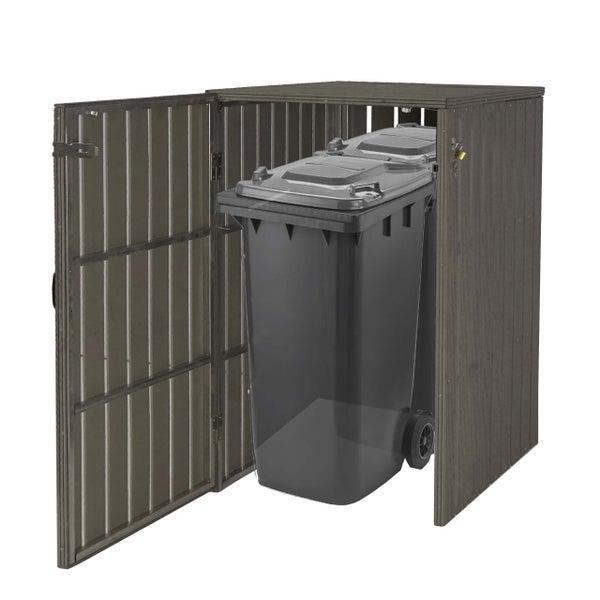 Mülltonnenbox mit zwei Mülltonnen