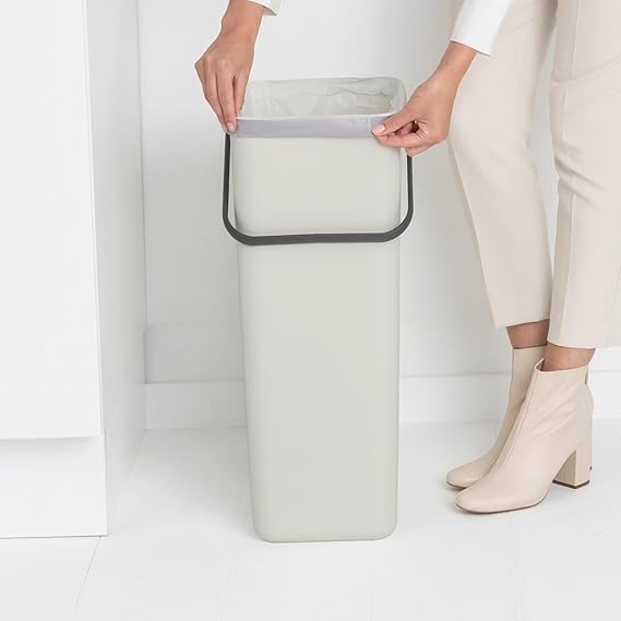 Brabantia Abfallsammler Mit Stay Open Deckel 40 Liter HxBxT 62 x 26,8 x 34,5 cm Kunststoff Hellgrau