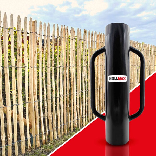Pfahlramme für Zaunpfähle und Pfosten, 13,3 cm Durchmesser, 60 cm Höhe, schwarz