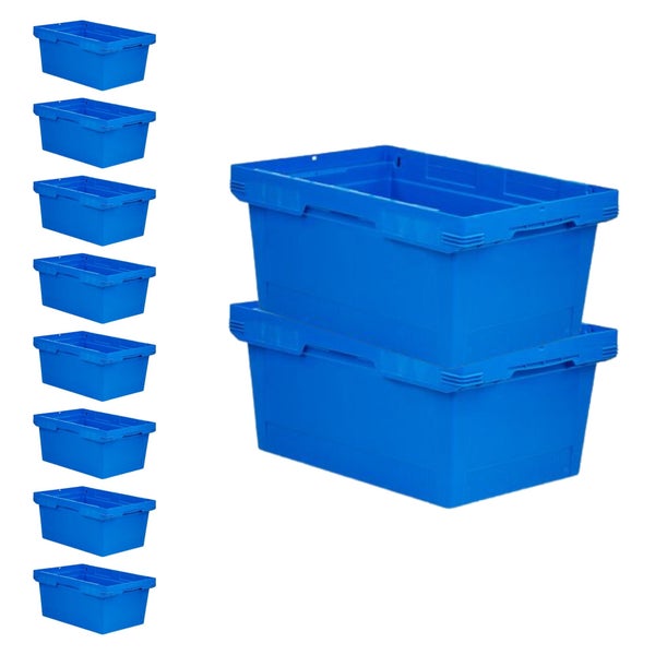 PROREGAL Mega Deal 10x Conical Mehrweg-Stapelbehälter Blau HxBxT 27,3 x 40 x 60cm 47 Liter Lagerbox  Eurobox  Transportbox  Transportbehälter