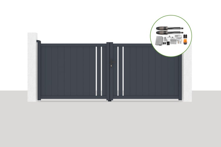 Elektrisches Flügeltor 3,5x1,4m GIONA + TANKER B700 Motorisierung