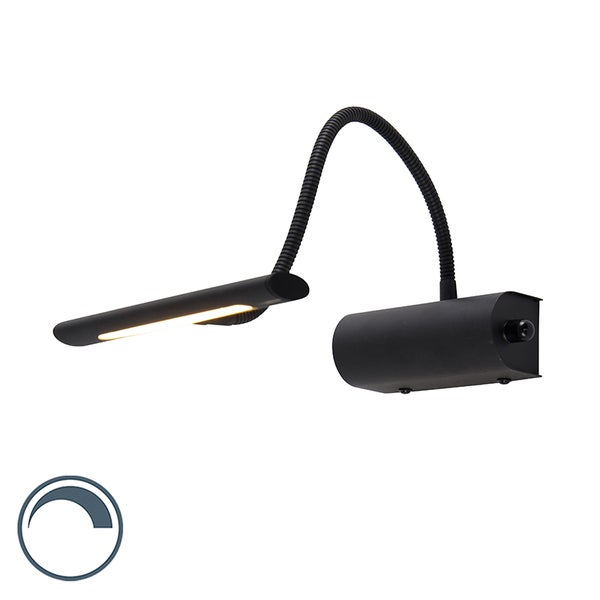 Design Wandleuchte schwarz 18,5 cm inkl. LED mit Dimmer - Tableau