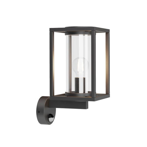 Lucande Wandlampe aussen mit Bewegungsmelder, Aussenwandleuchte spritzwassergeschützt IP44 1x E27 max. 60W ohne Leuchtmittel Außenleuchte
