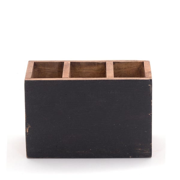 Stiftehalterbox Organize Mahagoni Holz, mit beschreibbarer Tafel naturfarben