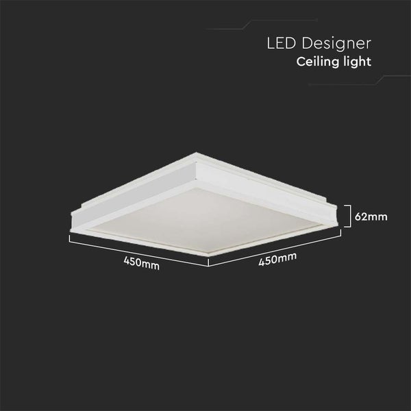 LED Designer Deckenleuchte, quadratisch, 450 mm x 450 mm