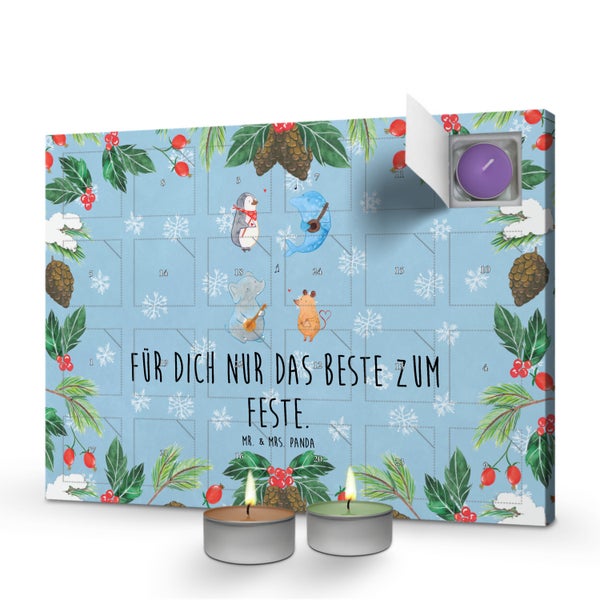 Mr. & Mrs. Panda Duftkerzen Adventskalender Big Band - Blau Pastell