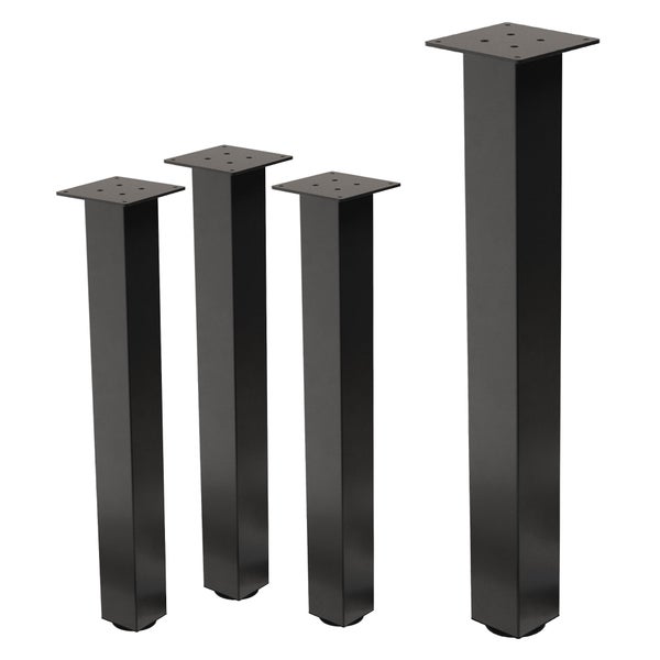 ML-Design 4er Set Tischbeine I-Design 72 cm, Dunkelgrau Optik Industrial, pulverbeschichteter Stahl, Profil 8x8 cm, Höhenverstellbare Möbelfüße 1-4cm, Möbelbeine für Esstisch Schreibtisch Arbeitstisch