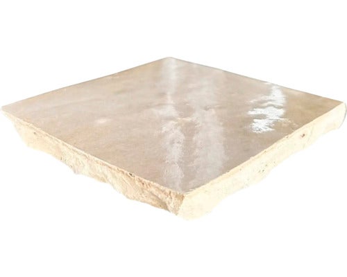 Handgefertigte Wandfliese Zellige Alhambra 08 Cafe au Lait 10x10cm glänzend