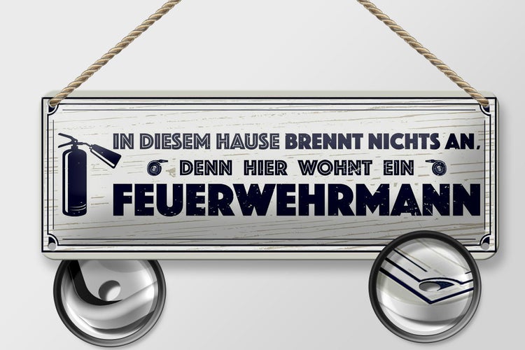 Blechschild Spruch 27x10cm In diesem Hause brennt nichts an