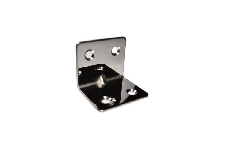 Winkelverbinder aus Metall mit vier Schraublöchern zur stabilen Holzverbindung.