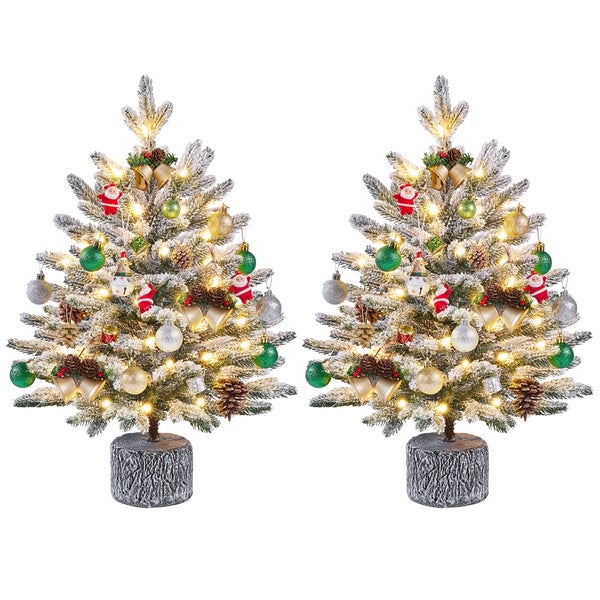 Yaheetech 68 cm Künstlicher Weihnachtsbaum mit Schnee , Grün
