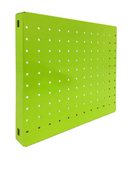 PROREGAL Doppelpack 2x Memoboard aus Stahl Gelocht HxBxT 30 x 30 x 3,5 cm Grün Lochblech Wandtafel Trägersystem