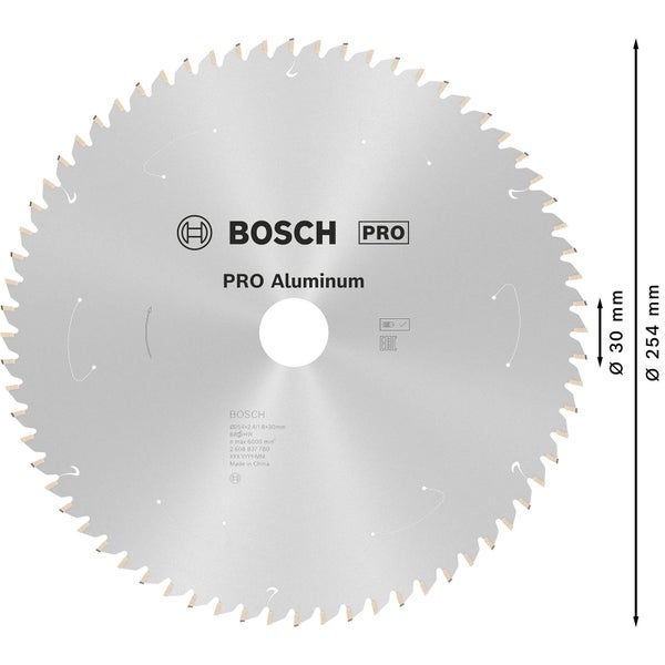Bosch Pro Aluminium Kreissägeblatt, 254 Millimeter Durchmesser