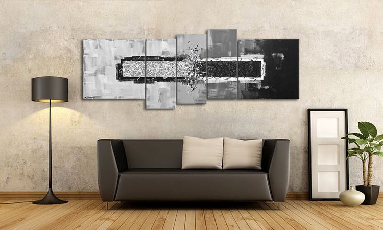 Das moderne Bild -Clash Of Contrast- 210x80x2 cm handgemaltes Unikat