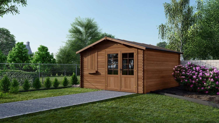 Gartenhaus, Gerätehaus 16m2 - 4x4m - 28mm - Imprägniert