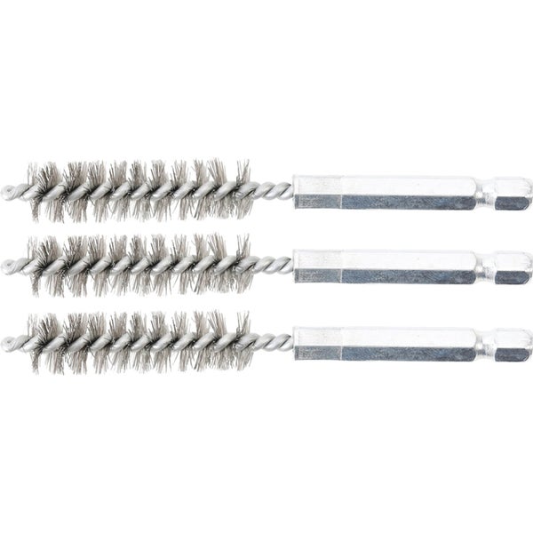 BGS Stahlbürste 12 mm Antrieb Außensechskant 6,3 mm (1/4) 3tlg. - 3078-12-S