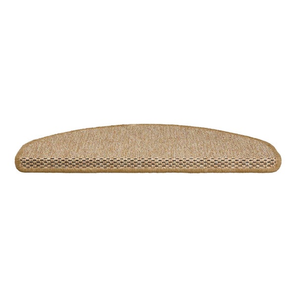 FLOORDIREKT Stufenmatte Kalkutta - Sisaloptik - Schlingenpol - Selbstklebend - Natur - Halbrund - 23,5 x 65 cm
