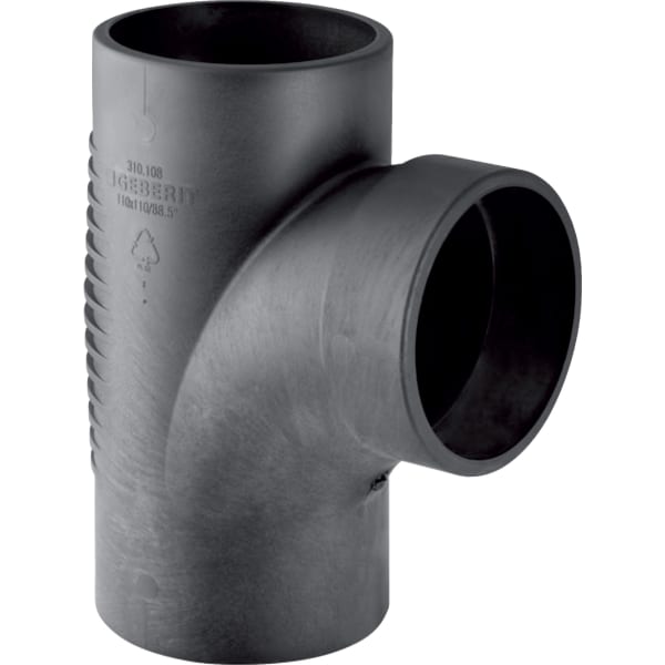 Geberit Abzweig aus Polyethylen im Winkel von 88,5 Grad.