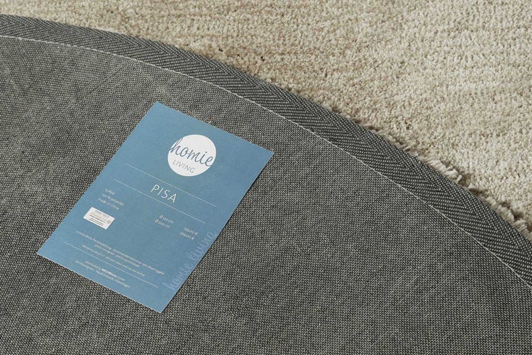 Teppich Rund Beige Sand meliert Hochflor Pisa Homie Living 200 cm rund